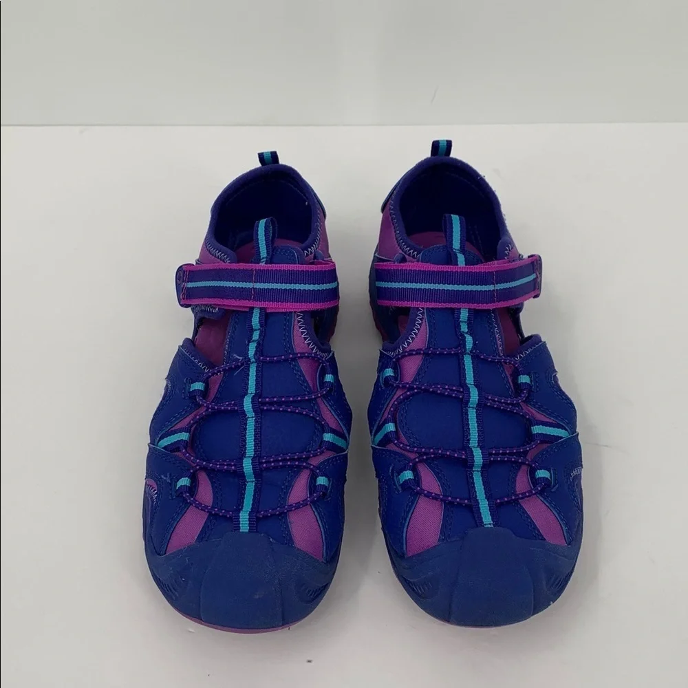 Merrell Hydro Fisherman water sandal shoe closed toe blue purple Kids girls 37